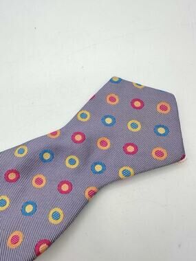 SEIGO NEW YORK Periwinkle Pastel Color Polka Dot Silk Bow Tie - Colorful Blue